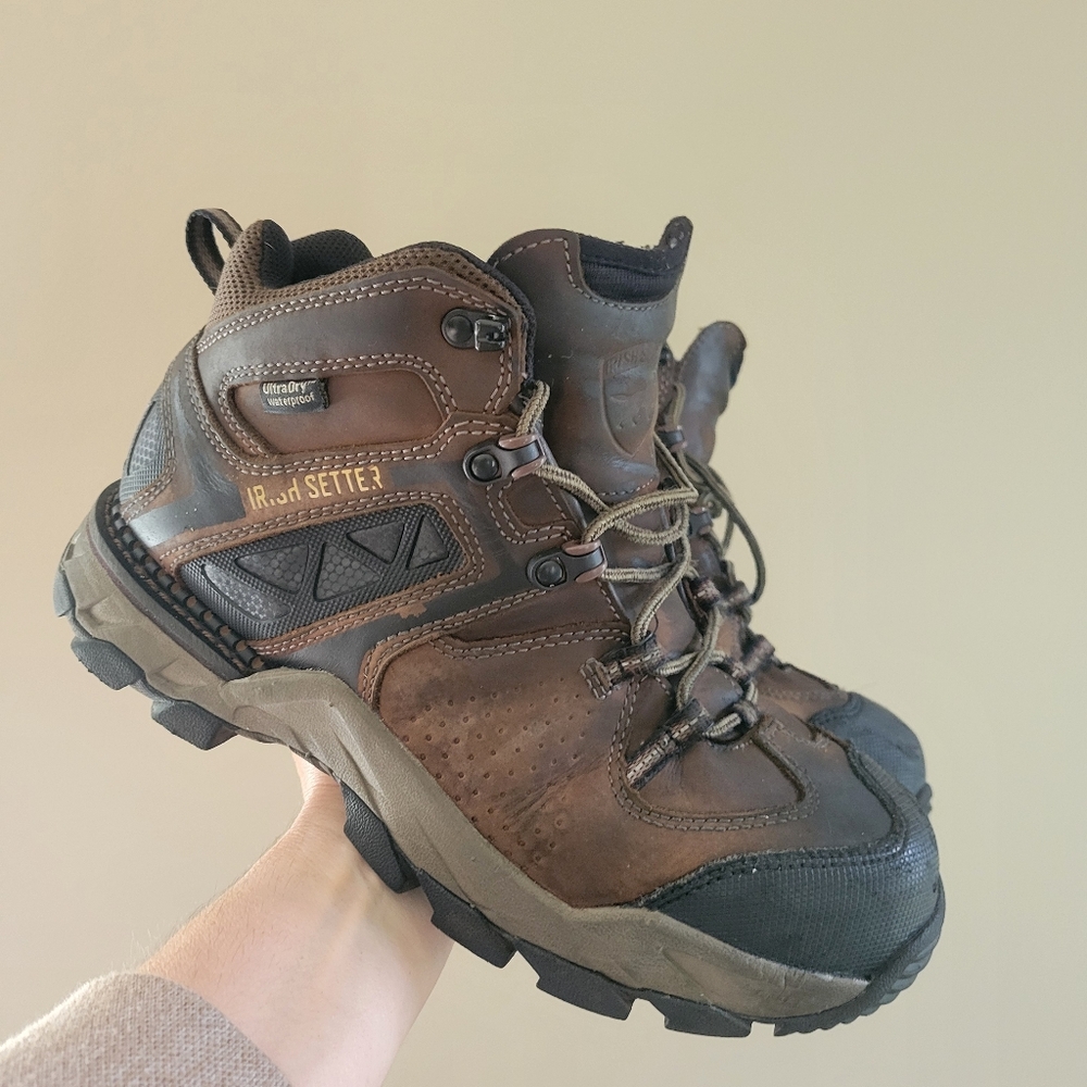 Irish Setter Waterproof Leather Safety Toe Crosby Work Boots Size 8